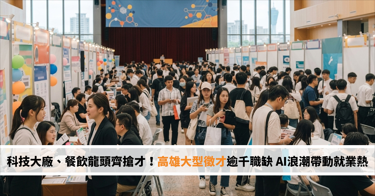 科技大廠、餐飲龍頭齊搶才！高雄大型徵才逾千職缺 AI浪潮帶動就業熱