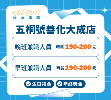 五桐號善化大成店人才招募